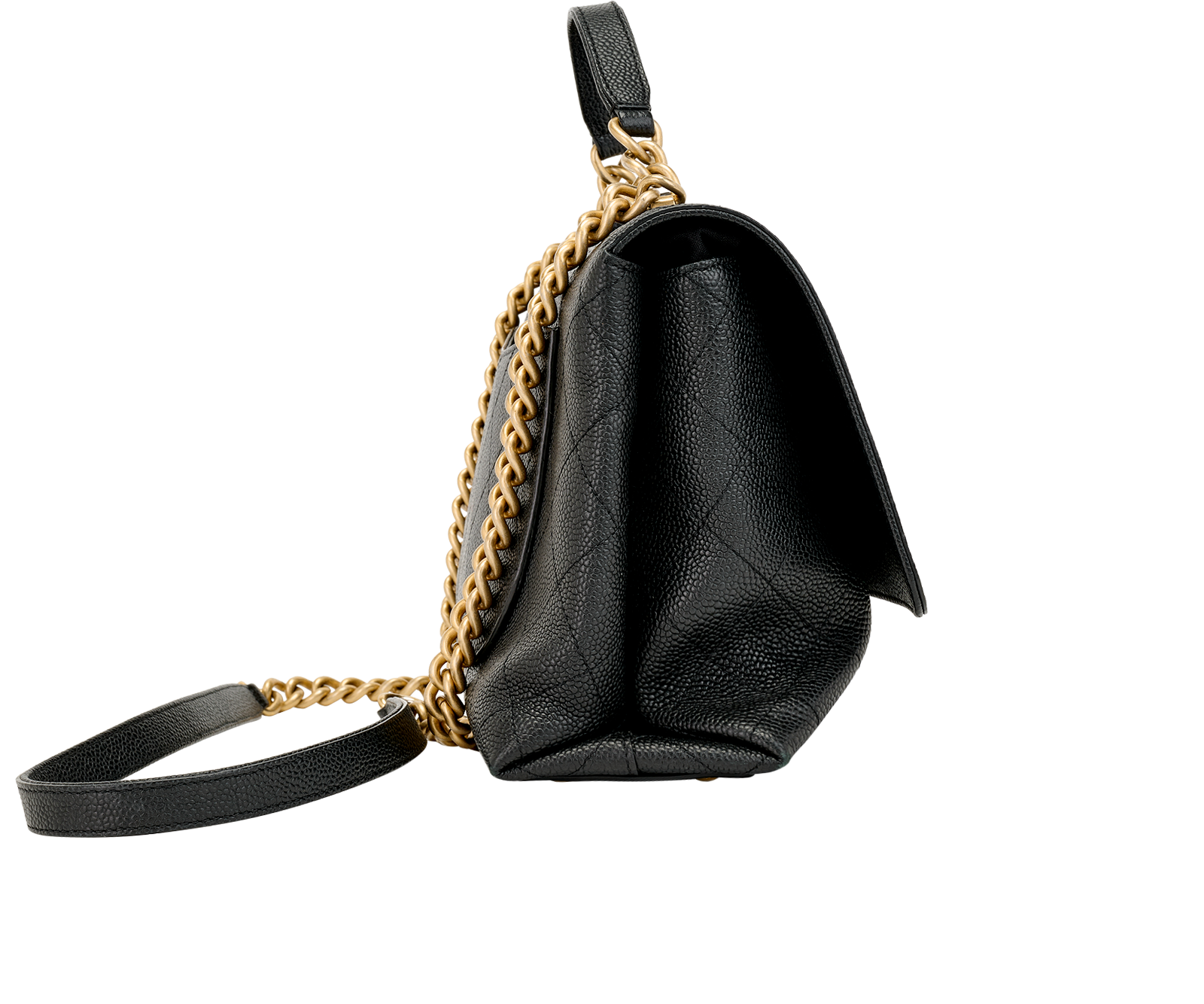 Medium Affinity Classic Flap, &pound;2,700, Handbags, Black, Caviar Leather, Side view